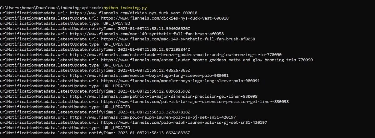 How To Bulk Index URLs To Google 20 Google Indexing API Python Script Execution Command Line