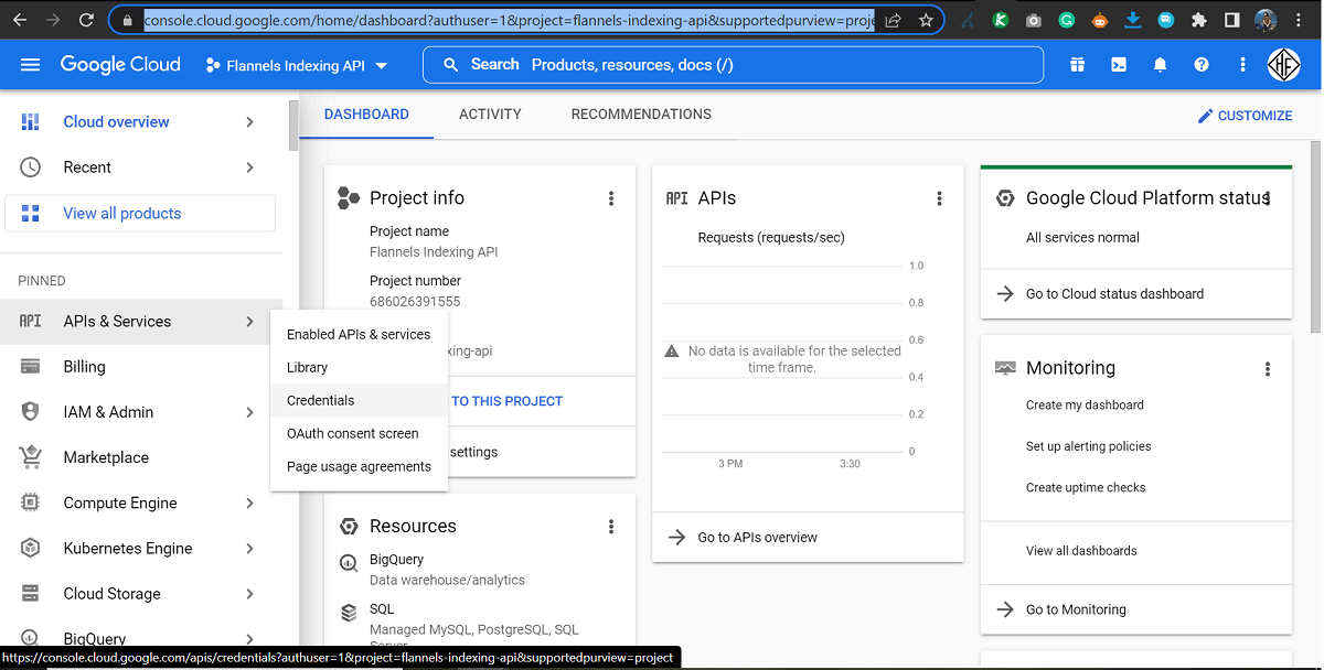 Setup APIs & Services Credentials