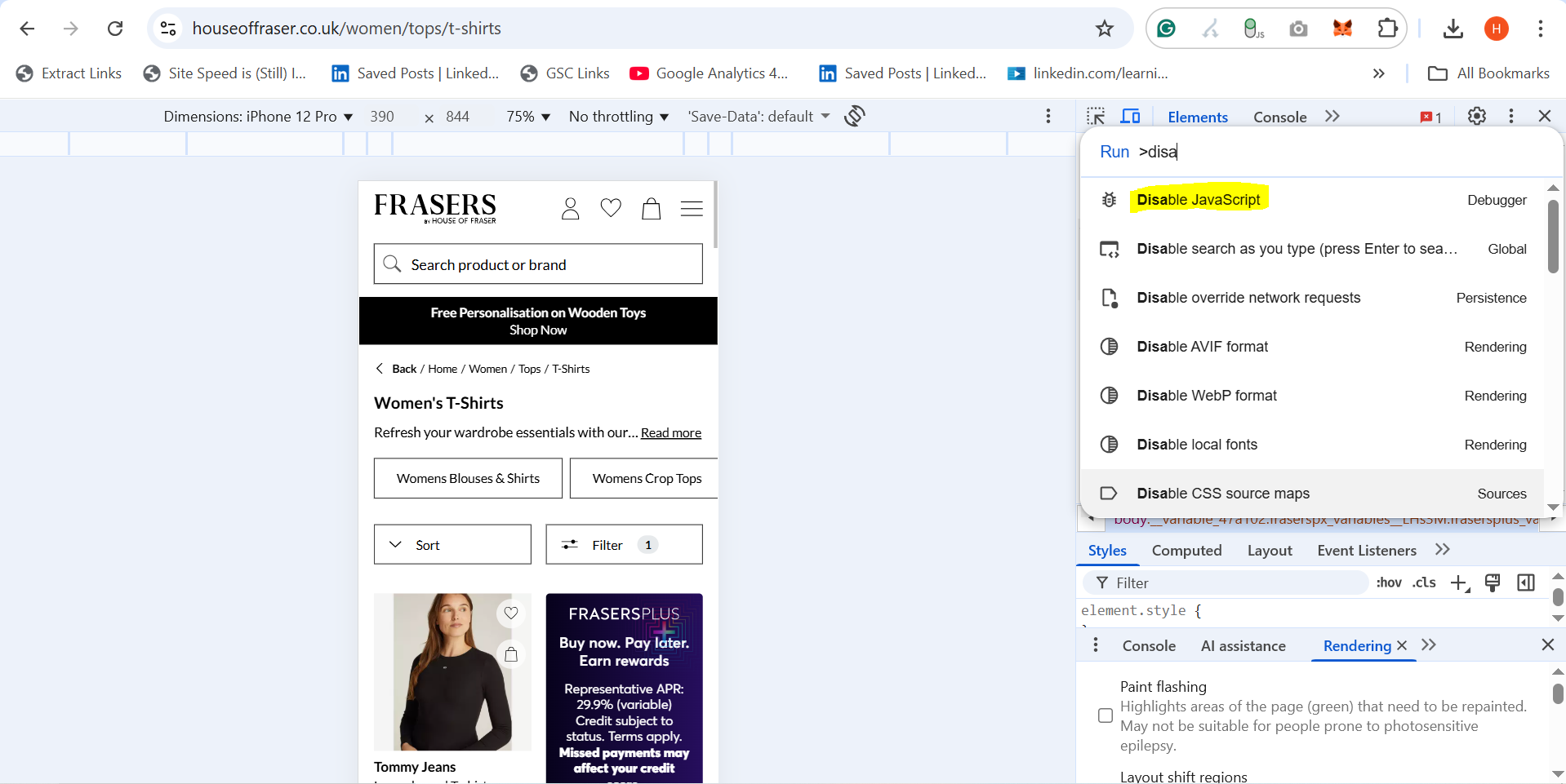 Disable JavaScript Chrome Button